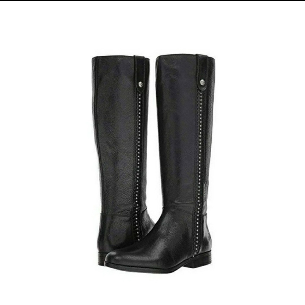 Patricia Nash Carlina Black Leather Knee-High Boots